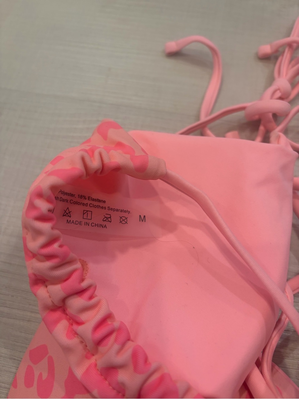Pink Leopard Print String Bikini Swim Set - Picture 4 of 5